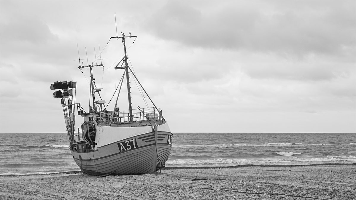 Das Fischerboot auf dem Land - Dänemark 2014