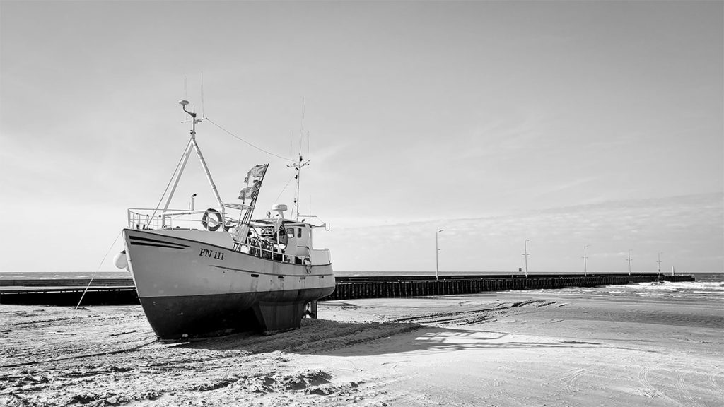 Das Fischerboot auf dem Strand - Nordjütland (03.2024)