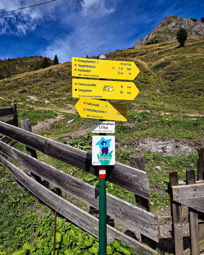Wegweiser Draugsteinalmen - Großarl (09.2026)