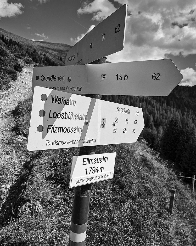 Wegweiser Ellmaualm - Großarl (09.2026)