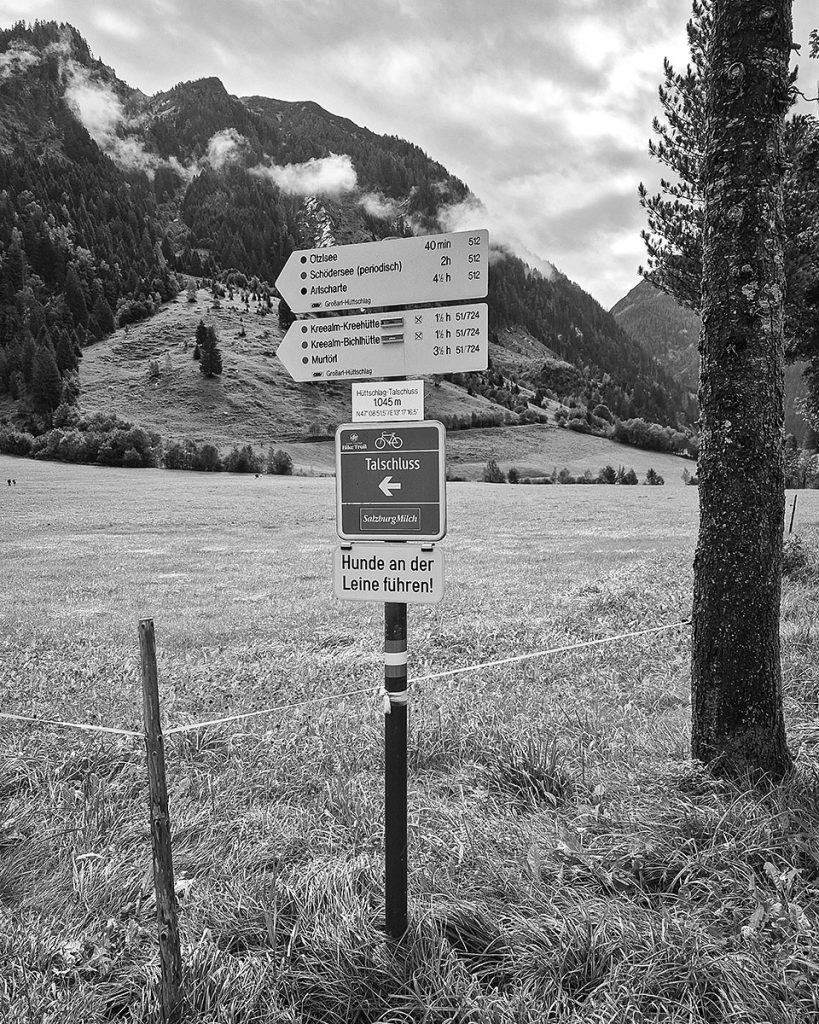 Wegweiser Kreealmen - Großarl (09.2026)